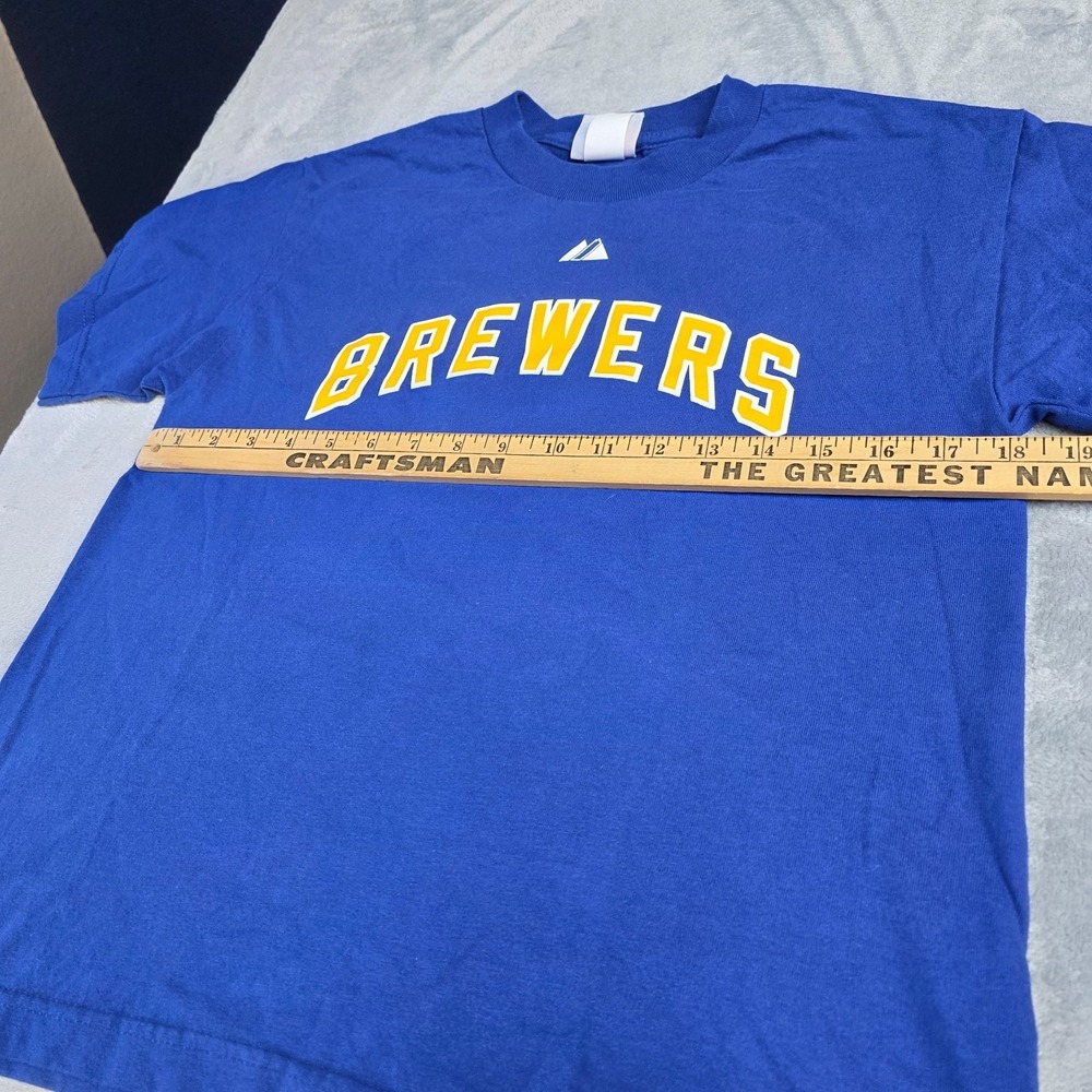 Milwaukee Brewers Ryan Braun #8 Majestic Graphic Shirt Youth L - Picture 4 of 5